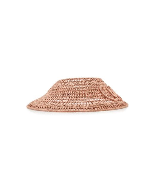 Chloé Pink Woven Raffia Visor