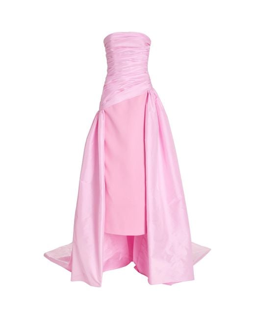 Carolina Herrera Pink Ruched Strapless Gown