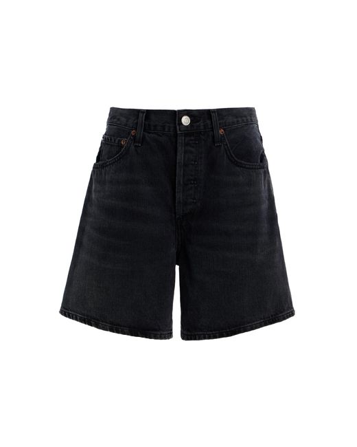 Agolde Blue Dame Frayed Denim Shorts