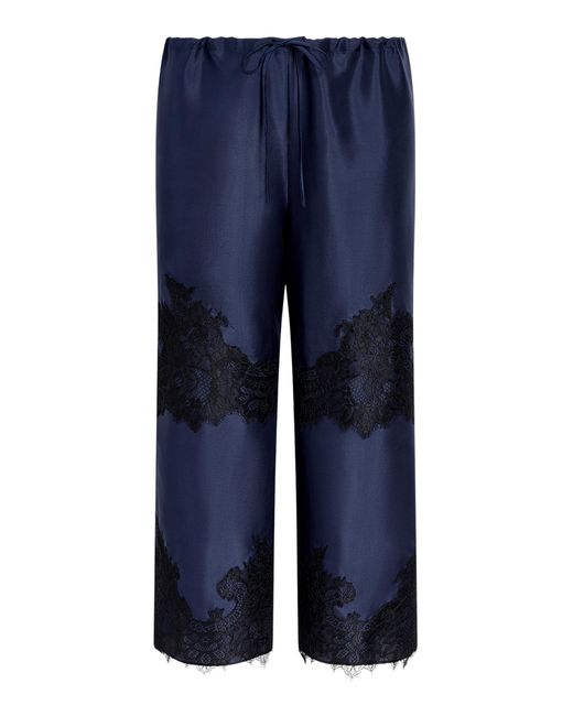 Aflalo Blue Maelis Silk Pongee Pants