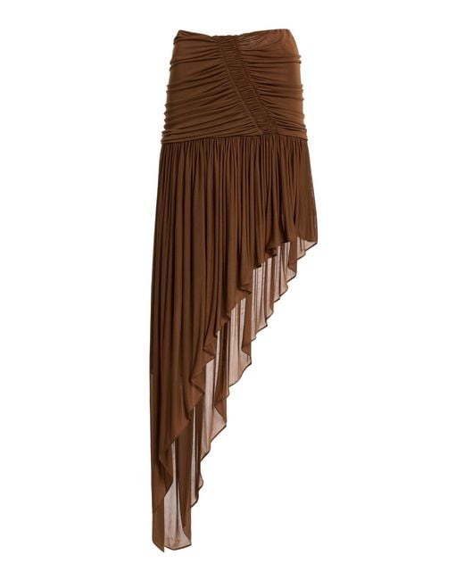 Christopher Esber Brown Orion Swept Ruched Mini Skirt