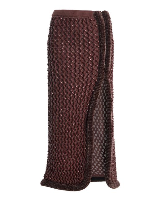 DIOTIMA Brown Castries Embellished Midi Skirt