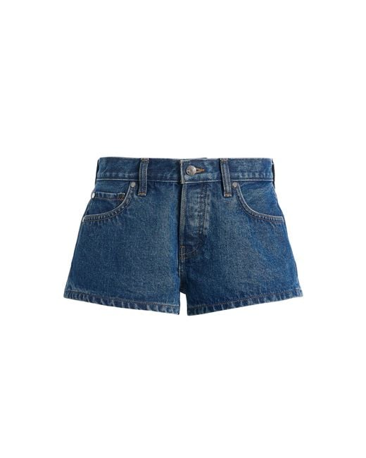 EB DENIM Blue Portman Low-Rise Cotton-Blend Mini Shorts