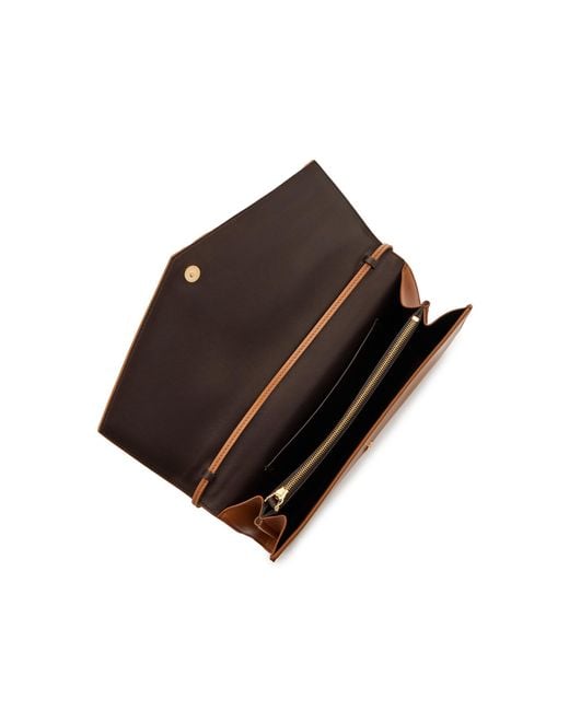 The Row Brown Large Envelope Crossbody Bag In Napa Leather