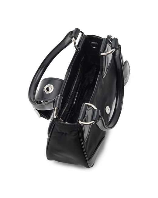 Prada Black Re-edition 2002 Moon Leather-trimmed Nylon Bag
