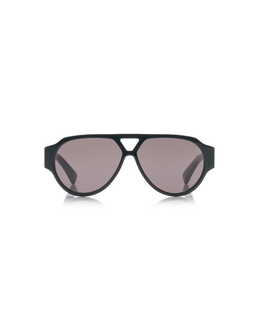 Bottega Veneta Black Aviator-frame Acetate Sunglasses