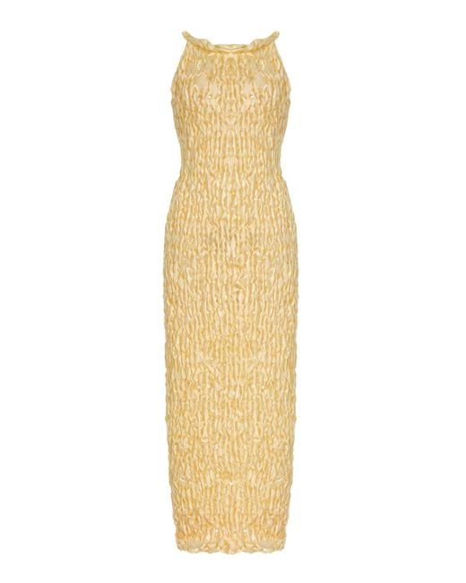 Nia Thomas Metallic Hand-Knit Ribbon Gown