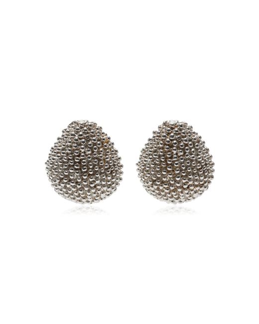 Paola Sighinolfi Metallic Drop Rhodium-Plated Earrings