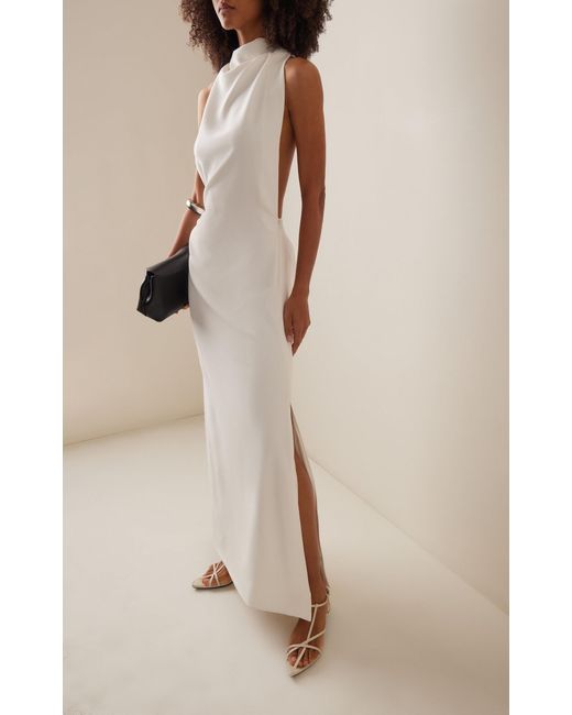 navy blue dress for baby girl Proenza Schouler Faye Twist-back Matte-crepe Maxi Dress in White