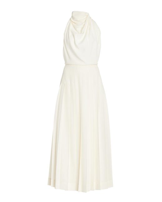 Altuzarra White Exclusive Nathalie Draped Crepe Maxi Dress