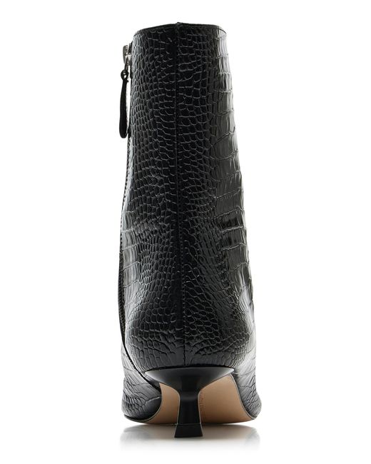 Frēda Salvador Black Lanna Croc-Effect Leather Boots