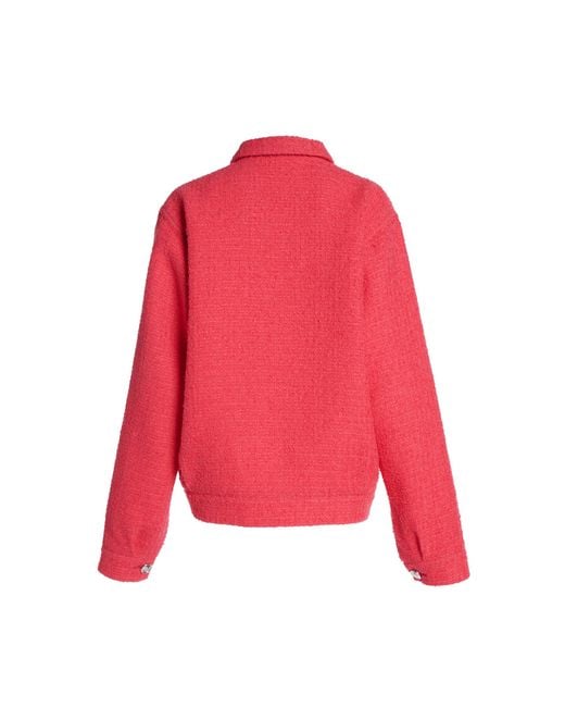 Giambattista Valli Red Relaxed Bouclé Jacket
