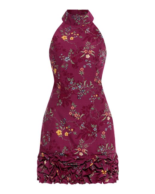 Agua Bendita Red Cuenca Isolda Cotton Mini Dress