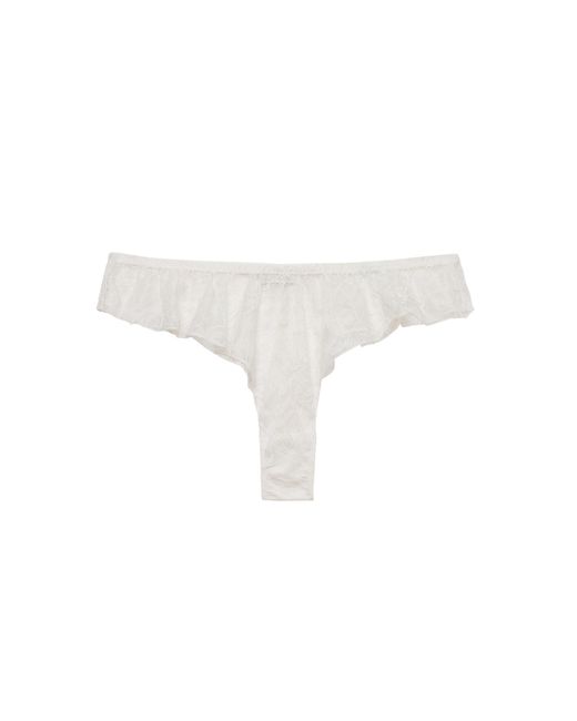 Fleur du Mal White Jasmine Lace Flutter Briefs