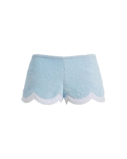 La Veste Blue Exclusive Waves Cotton Mini Shorts