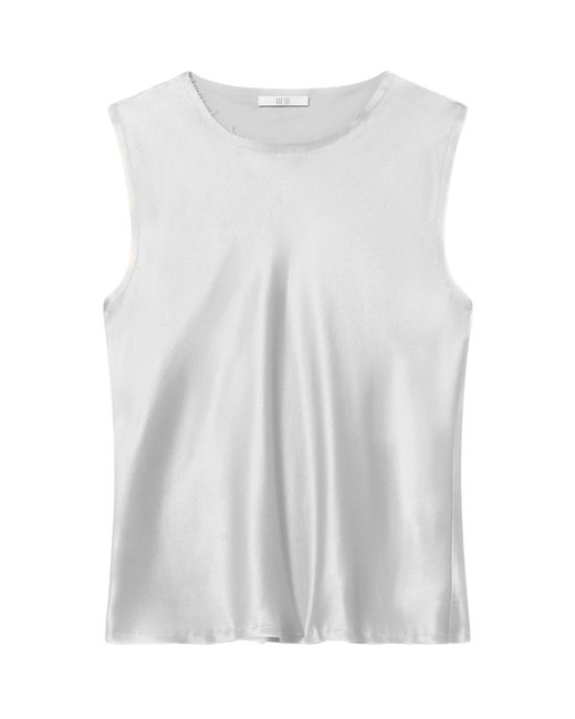 All Three White Carine Silk Tank
