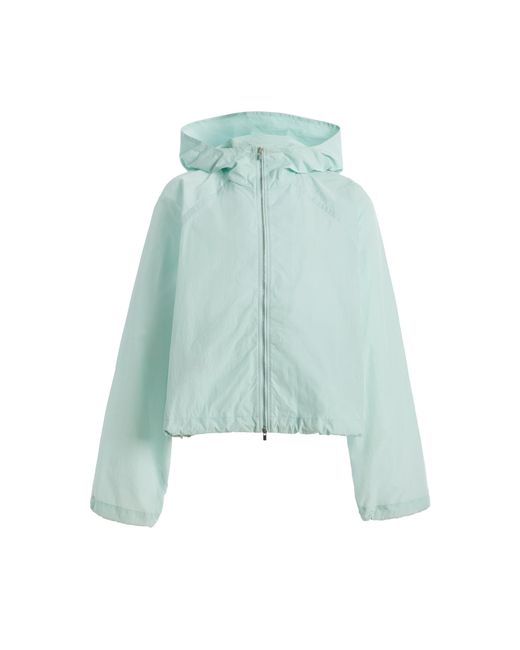 Another Tomorrow Blue Short Hooded Blouson Jacket