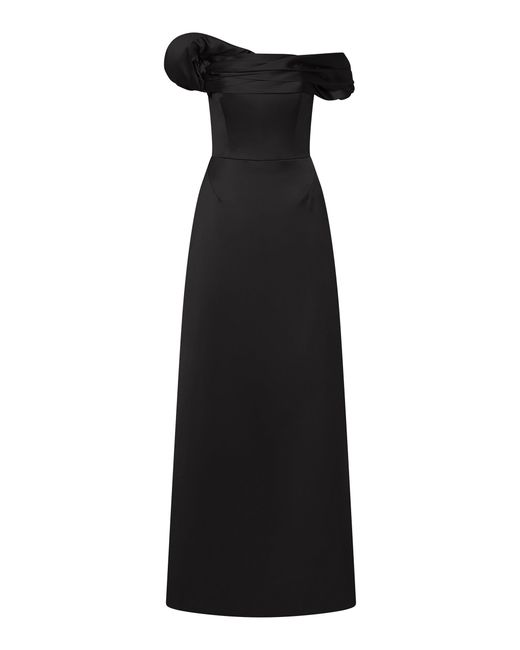 Rachel Gilbert Black Poline Gown