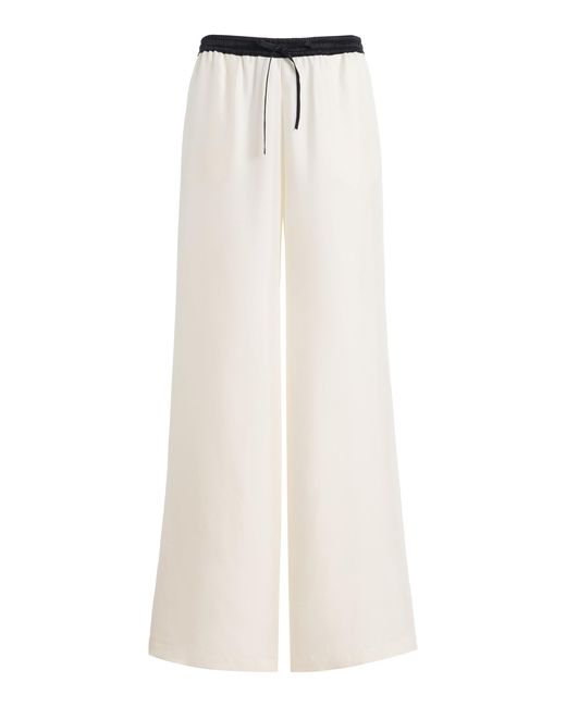 Franchise White Fanny Silk Wide-Leg Pants