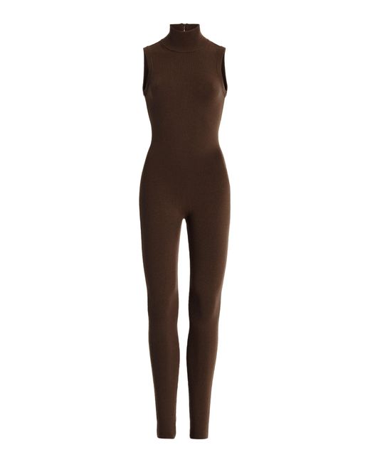 Michael Kors Turtleneck Cashmere Catsuit in Brown | Lyst
