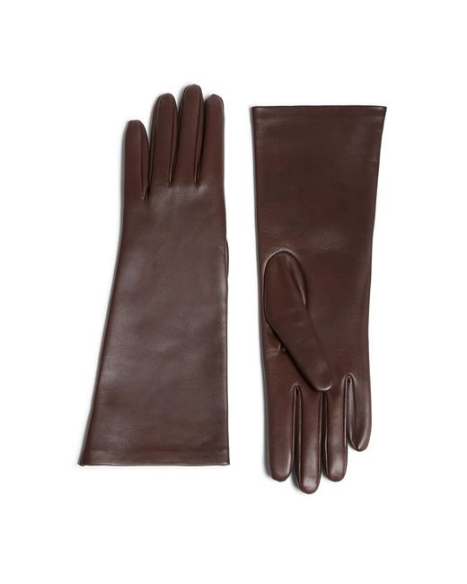 Khaite Brown Remo Mid Leather Gloves
