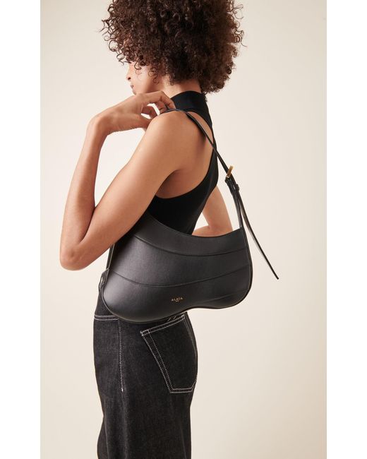 Alaïa Black Djinn Wave Leather Shoulder Bag