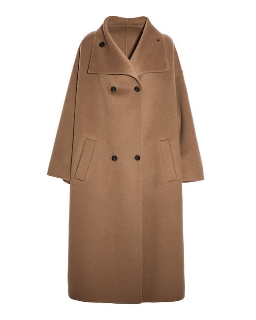 Malo Brown Luxury Cashmere Double-Breasted Coat