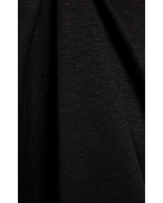 Victoria Beckham Black Cutout Linen-blend Mini Dress