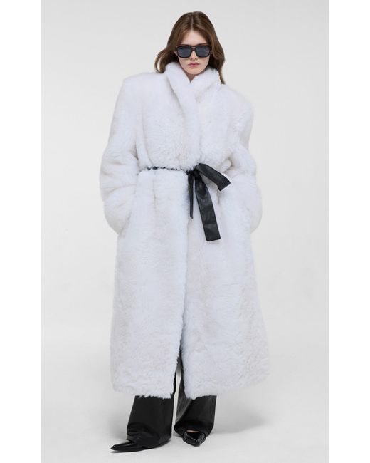 DUCIE White Mia Shearling Coat