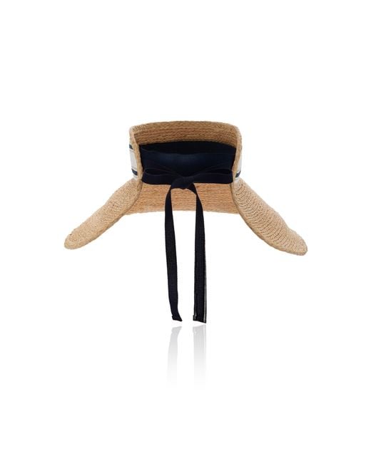 Miu Miu Wide Woven Raffia Visor in Natural | Lyst