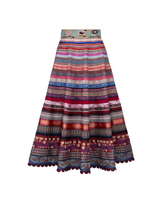 Lena Hoschek Red Swing Ribbon Cotton-Blend Midi Skirt