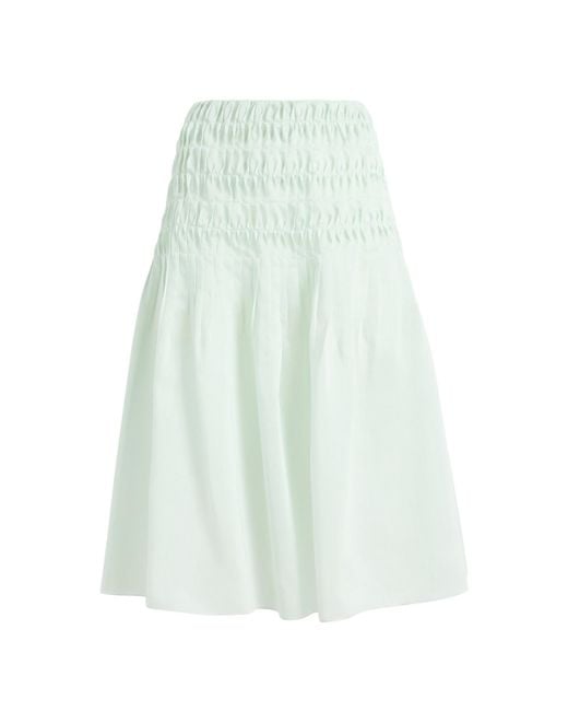 Khaite White Florence Silk Blend Skirt