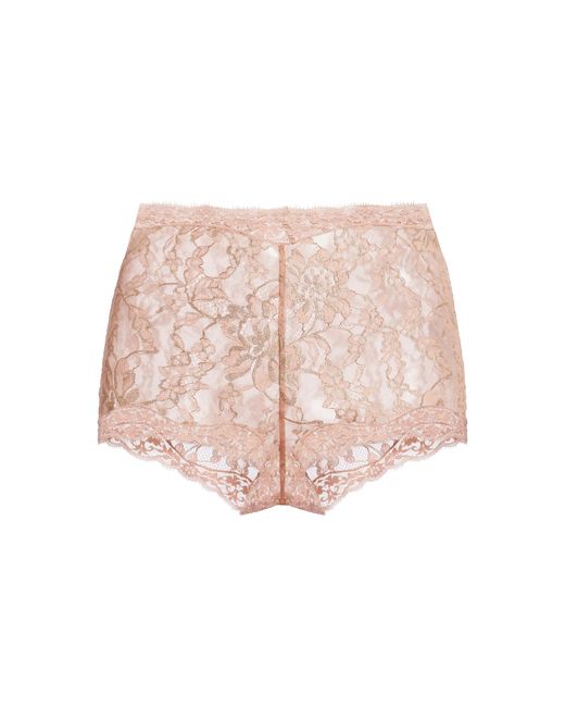 Valentino Garavani Pink Stretch Lace Mini Shorts