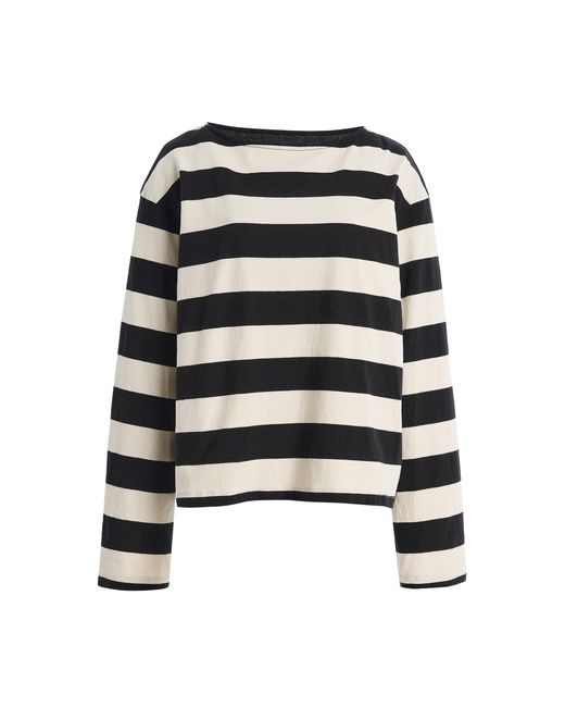 DONNI. Black The Jersey Striped Cotton Top