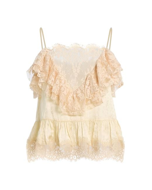 Sea Natural Ethel Lace-Trimmed Jacquard Camisole Top