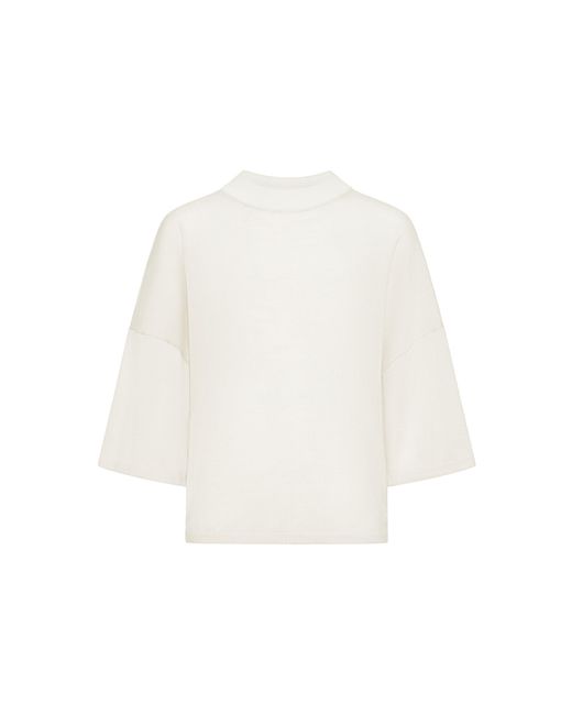 OSSOU White Fenner Merino Wool-Silk T-Shirt