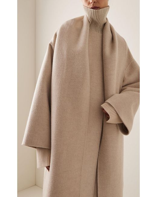 The Row Natural Notte Cashmere Scarf Coat