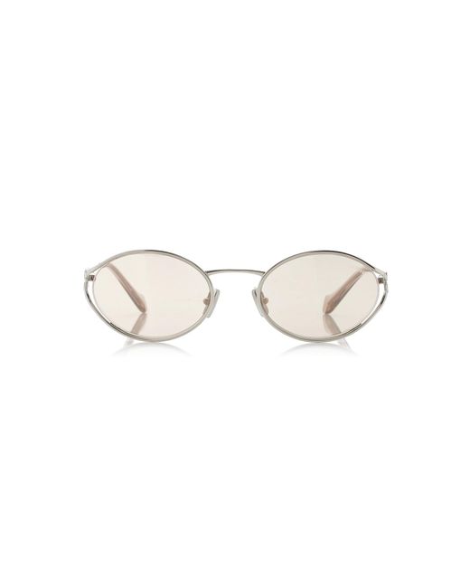 Miu Miu Metallic Round-frame Metal Sunglasses