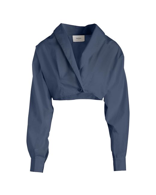 Merlette Blue Eterna Cotton Poplin Top