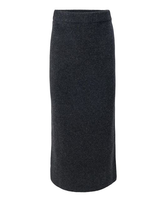 Carolina Herrera Black Mid-Rise Wool Cashmere Jersey Pencil Skirt