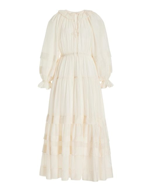 Ulla Johnson Natural Ethel Cotton-silk Maxi Dress
