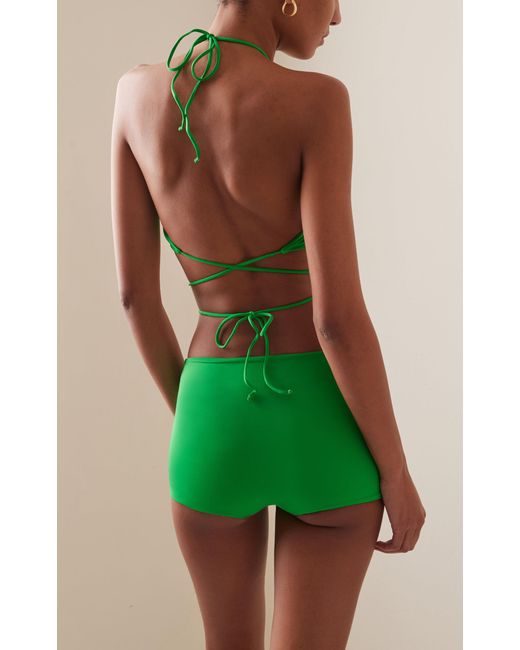 Maygel Coronel Green Exclusive Lewitt Ruched Bikini Set