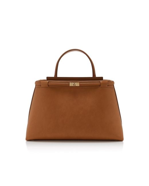Janessa Leone Brown Leoné Leather Top Handle Bag