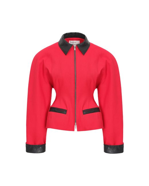 Source Unknown Red Vastra Hourglass Work Cotton Jacket