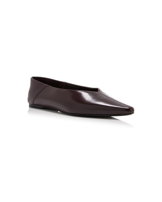 St. Agni Black Collapsable Leather Flats