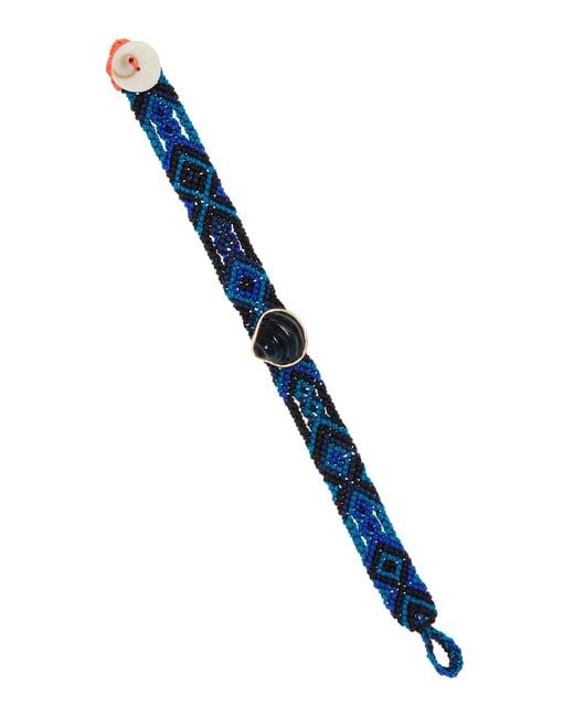 Dezso by Sara Beltran Blue 18k Rose Gold Tigers Eye Bracelet