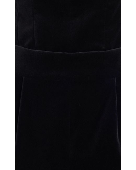 Blazé Milano Black Clyde Strapless Cotton-velvet Jumpsuit