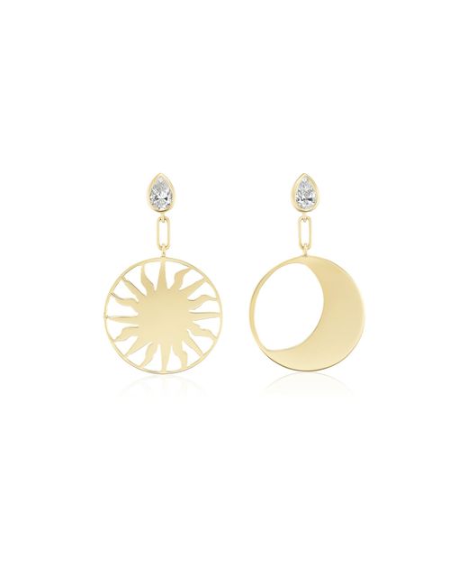 Gazza Ladra Metallic Sun And Moon 18K Diamond Earrings