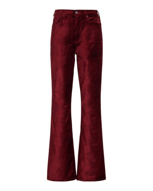 Citizens of Humanity Red Lilah Velvet High-rise Bootcut Jeans
