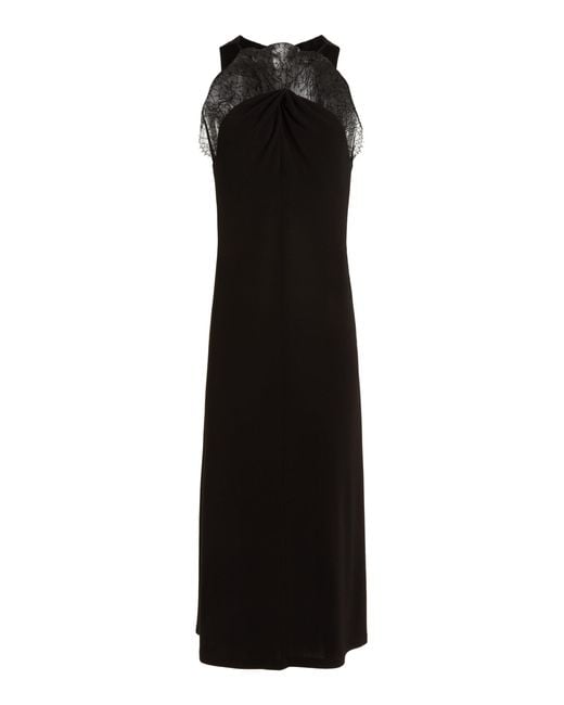Givenchy Black Lace-detailed Crepe Midi Dress